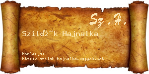 Szilák Hajnalka névjegykártya